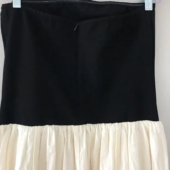Paper Heart Anthropologie Strapless Black and Cream Maxi Dress