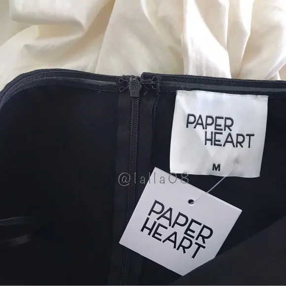 Paper Heart Anthropologie Strapless Black and Cream Maxi Dress