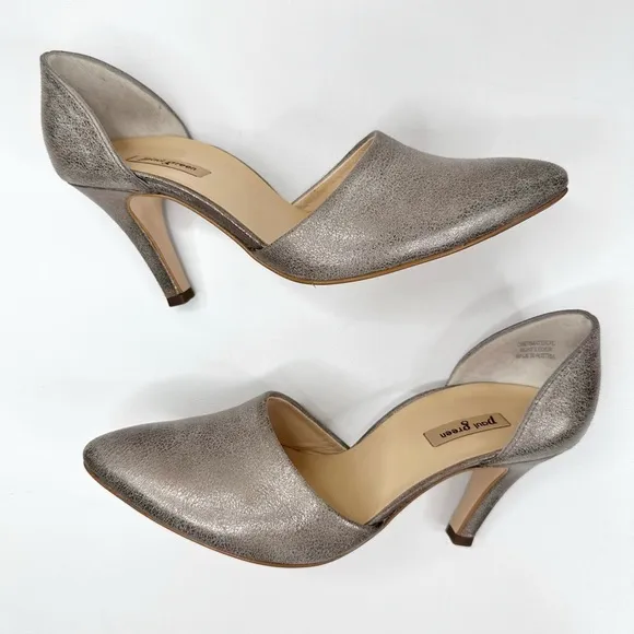 Paul Green Char D’orsay Pumps The Day Maker Smoked Brush Leather Heels SZ 6.5