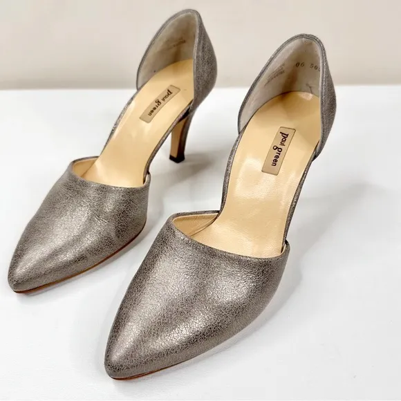 Paul Green Char D’orsay Pumps The Day Maker Smoked Brush Leather Heels SZ 6.5