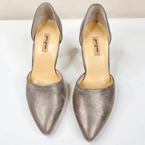 Paul Green Char D’orsay Pumps The Day Maker Smoked Brush Leather Heels SZ 6.5