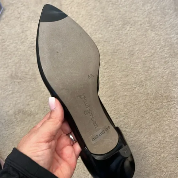 Paul Green NWOT Black Julia Leather Kitten Low Heel Pumps Shoes Pointed Toe