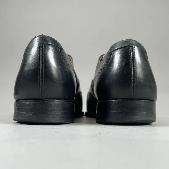 Peal &amp; Co Brooks Brothers Men’s UK9 US10 Black Leather Oxford Wingtip Dress Shoe