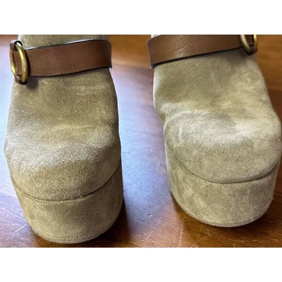 Pedro Garcia NEW 10 EU 40 Didi Wedge Platform Slide Clog Suede Leather Spain Y2K