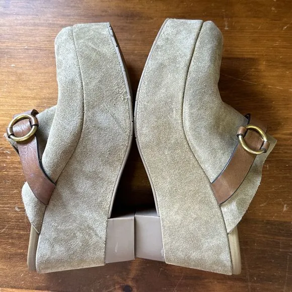 Pedro Garcia NEW 10 EU 40 Didi Wedge Platform Slide Clog Suede Leather Spain Y2K