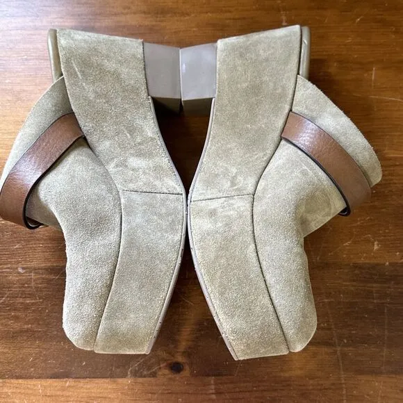 Pedro Garcia NEW 10 EU 40 Didi Wedge Platform Slide Clog Suede Leather Spain Y2K