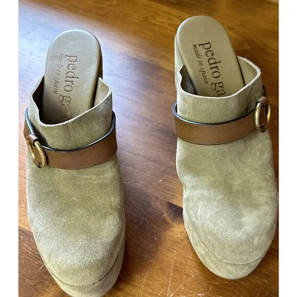 Pedro Garcia NEW 10 EU 40 Didi Wedge Platform Slide Clog Suede Leather Spain Y2K