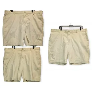 Peter Millar Shorts 3 Pair Mens 42 Beige Khaki Flat Front Chino Golf Casual