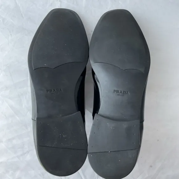 PRADA Black Leather Cap Toe Lace Up Oxford Dress Shoes Men’s Size UK 11 / US 12