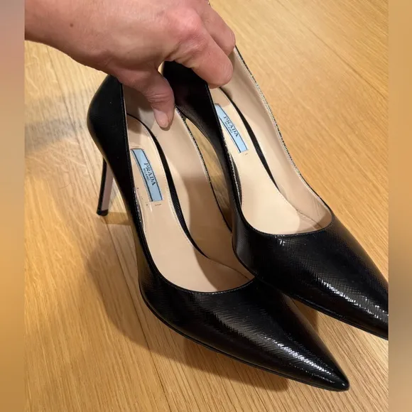 Prada Black Patent Leather Pumps size 38