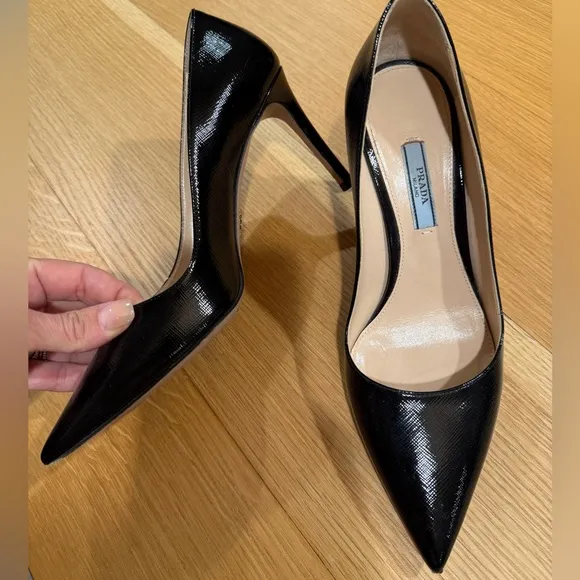 Prada Black Patent Leather Pumps size 38