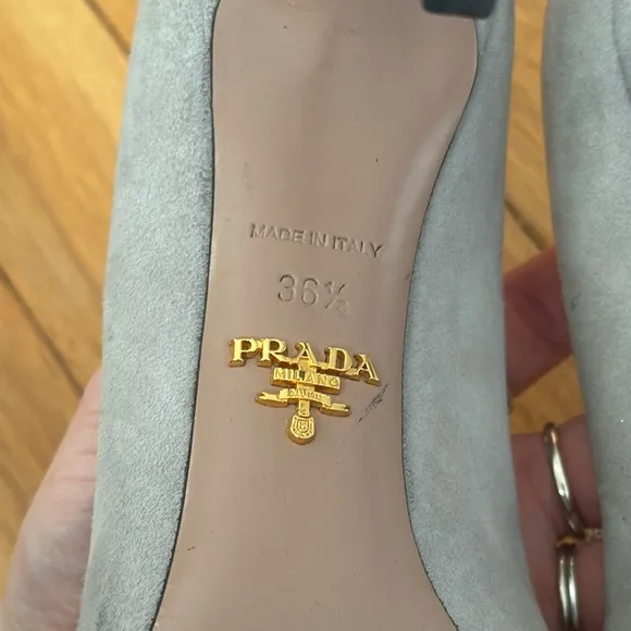 Prada Gray Suede Pointed Toe Pumps