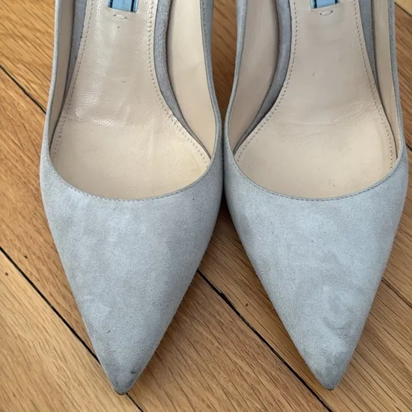 Prada Gray Suede Pointed Toe Pumps