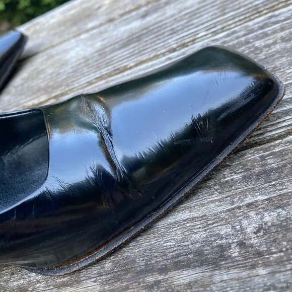 Prada Vintage 1990s Square Toe Leather Pumps