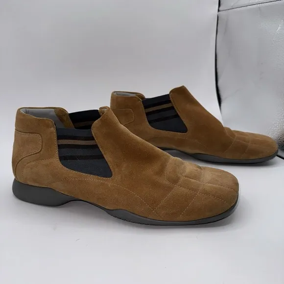 Prada Women's Sz 40 CALZATURE DONNA 'DAINO BROWN' Suede Ankle Bootie Shoes US 9‎