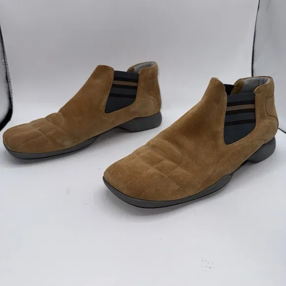 Prada Women's Sz 40 CALZATURE DONNA 'DAINO BROWN' Suede Ankle Bootie Shoes US 9‎