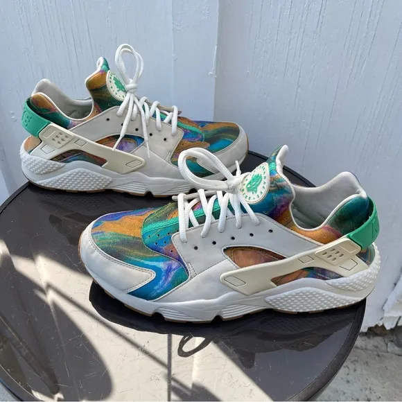 Pre- Owned Men Nike Air Huarache Run Running Shoes AQ0533-100 Size 13