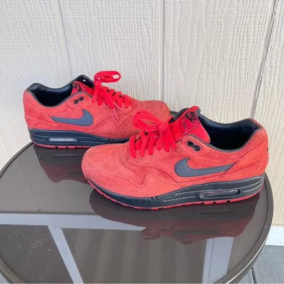 Pre- Owned Men Nike Air Max 1 Pimiento Shoes Red 512033-610 Size 8