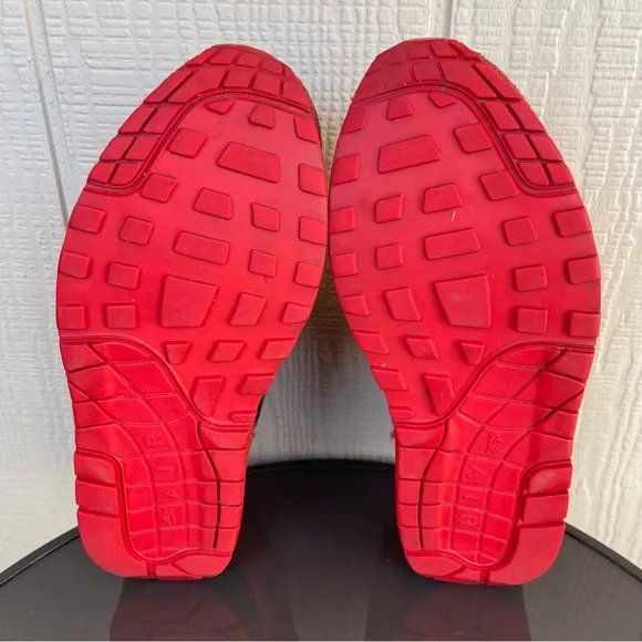 Pre- Owned Men Nike Air Max 1 Pimiento Shoes Red 512033-610 Size 8