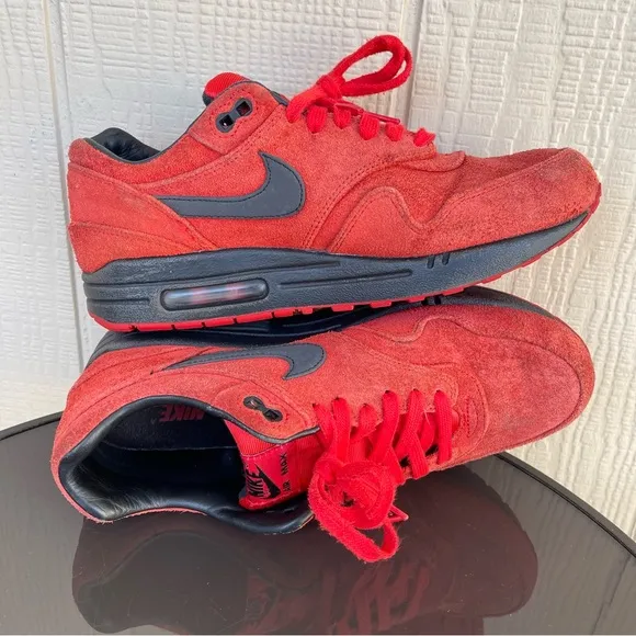 Pre- Owned Men Nike Air Max 1 Pimiento Shoes Red 512033-610 Size 8
