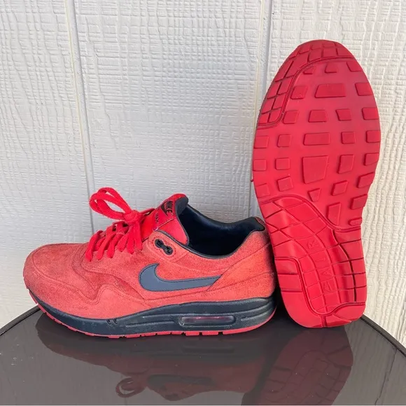Pre- Owned Men Nike Air Max 1 Pimiento Shoes Red 512033-610 Size 8