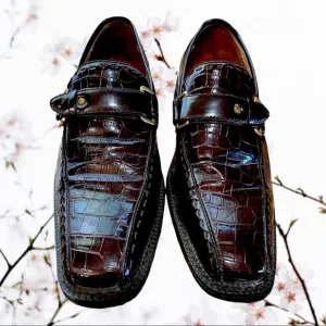 Price reduced to sell! Mens Todd Welsh shoes size 8 Burgundy gator 🐊 print
