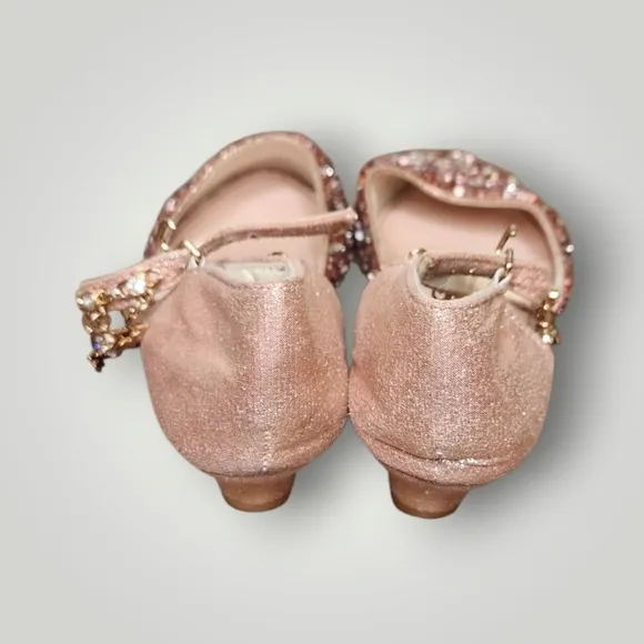 princess Kids Girls Dress Pumps Glitter Sequins Princess Low Heels Mary Jane