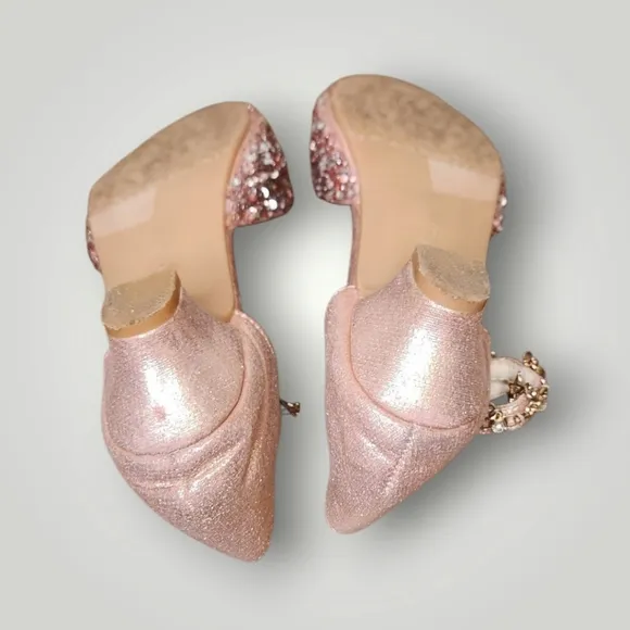 princess Kids Girls Dress Pumps Glitter Sequins Princess Low Heels Mary Jane