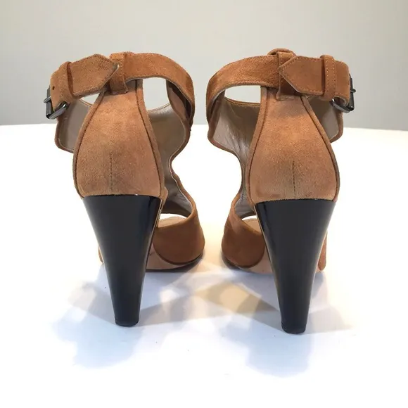 Proenza Schouler Suede T Strap Wedge Sandal Pumps