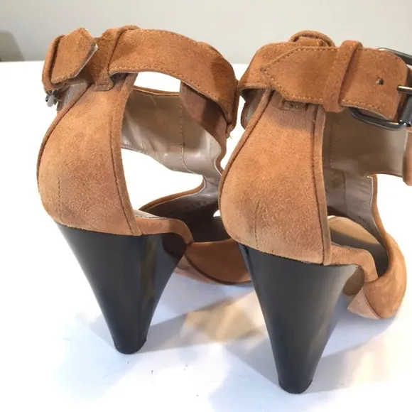 Proenza Schouler Suede T Strap Wedge Sandal Pumps