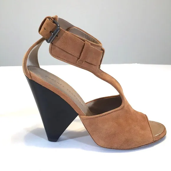 Proenza Schouler Suede T Strap Wedge Sandal Pumps
