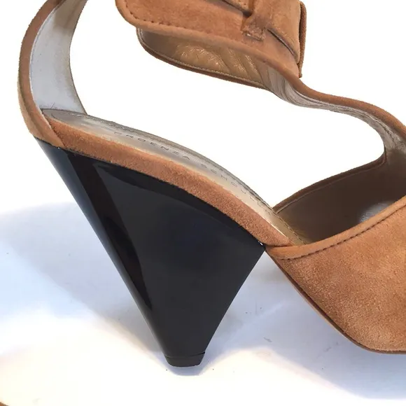 Proenza Schouler Suede T Strap Wedge Sandal Pumps