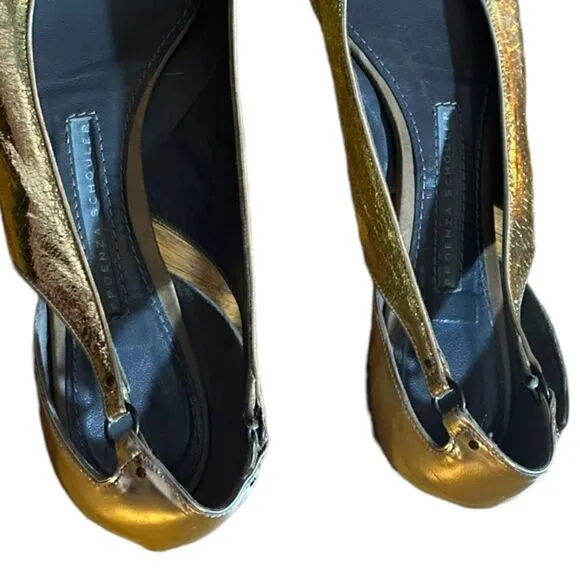 Proenza Schoulder Gold Flats Size 37