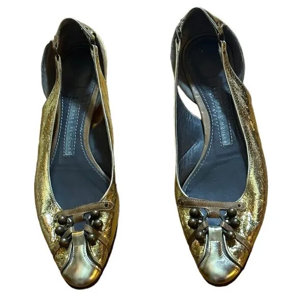 Proenza Schoulder Gold Flats Size 37