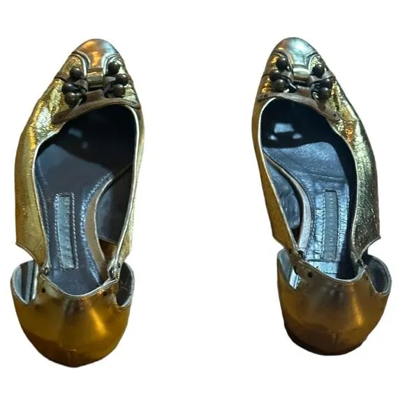 Proenza Schoulder Gold Flats Size 37