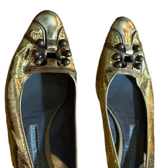 Proenza Schoulder Gold Flats Size 37