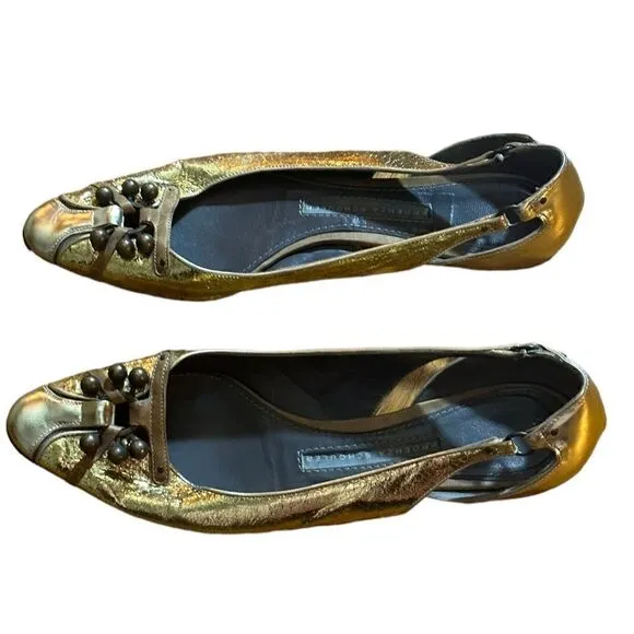 Proenza Schoulder Gold Flats Size 37