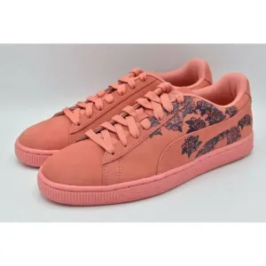Puma Womens Size 7 Suede TOL Graphic Shell Pink Floral Shoes Sneakers