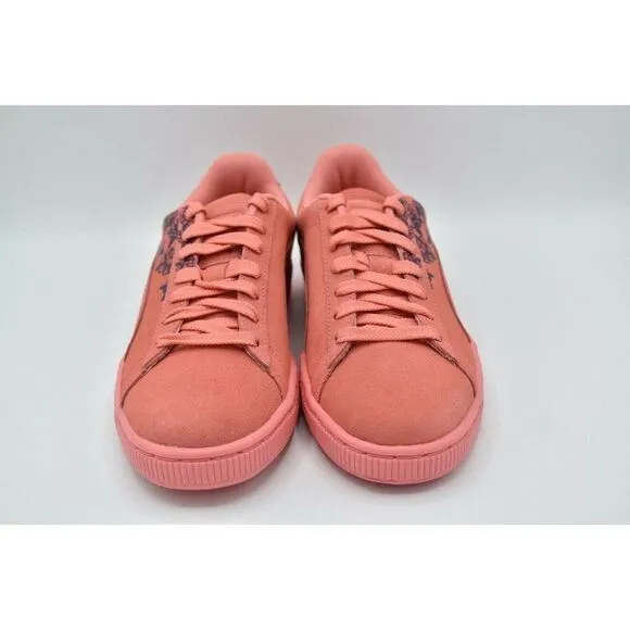 Puma Womens Size 7 Suede TOL Graphic Shell Pink Floral Shoes Sneakers