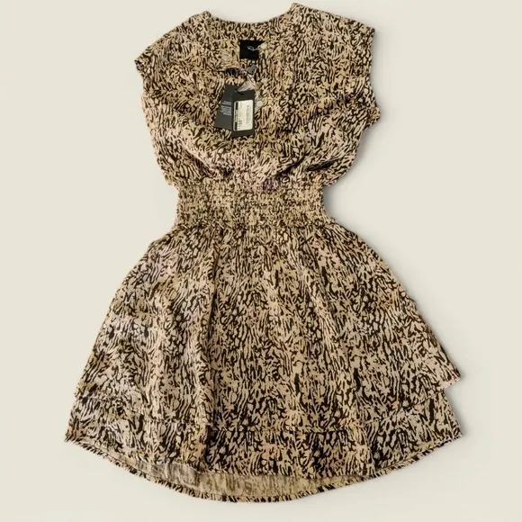 Rails Angelina Dress – Size S – Tan Abstract Print – NWT