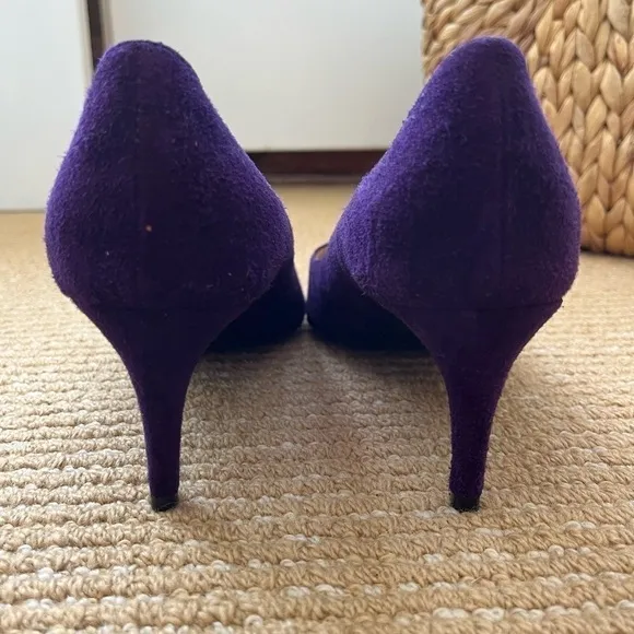 Ralph Lauren Collection Puple Made in Italy 2.5 inch Purple Suede shoes …