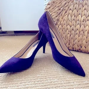 Ralph Lauren Collection Puple Made in Italy 2.5 inch Purple Suede shoes …