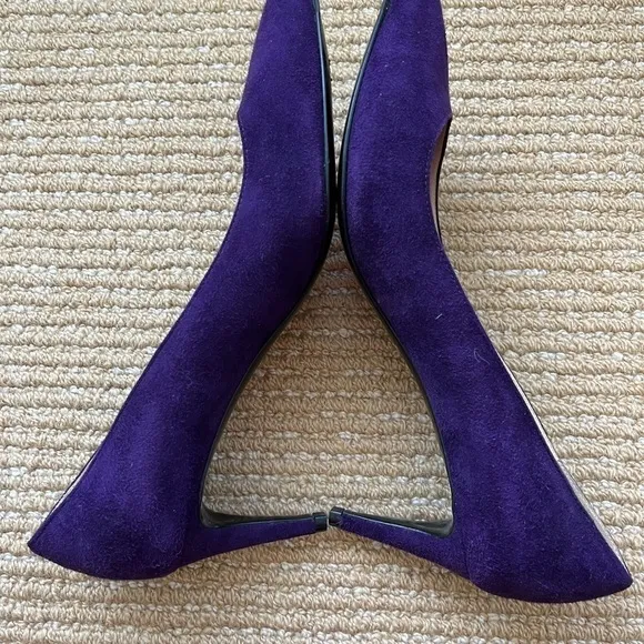 Ralph Lauren Collection Puple Made in Italy 2.5 inch Purple Suede shoes …