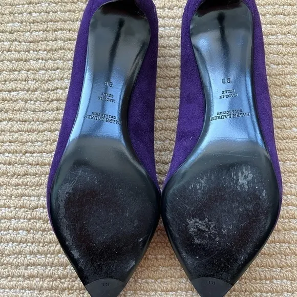 Ralph Lauren Collection Puple Made in Italy 2.5 inch Purple Suede shoes …