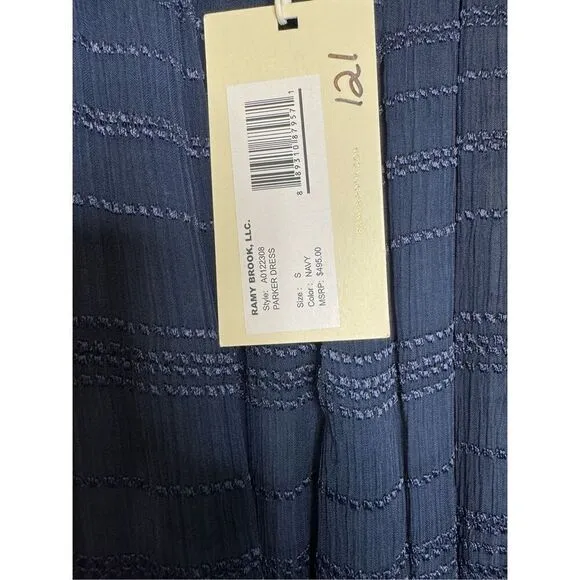 Ramy Brook NWT Parker Tiered Mini Dress in Navy Size S