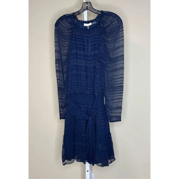 Ramy Brook NWT Parker Tiered Mini Dress in Navy Size S