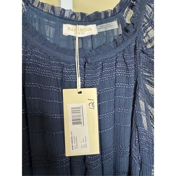 Ramy Brook NWT Parker Tiered Mini Dress in Navy Size S