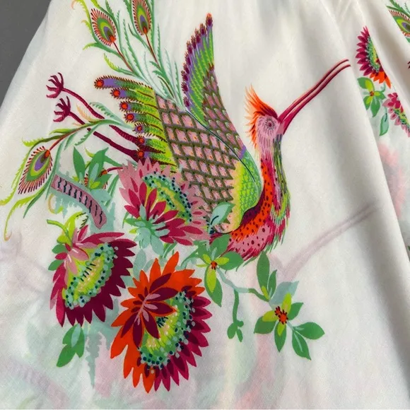 RARE! Anthropologie Analise midi length fairy hem birds of paradise dress, 8.