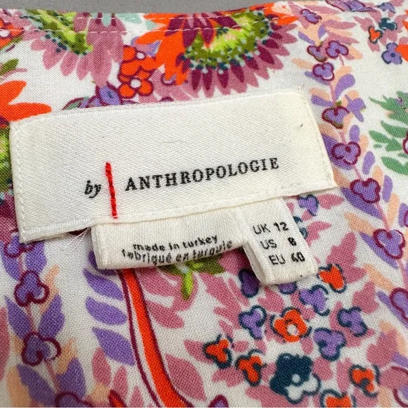 RARE! Anthropologie Analise midi length fairy hem birds of paradise dress, 8.