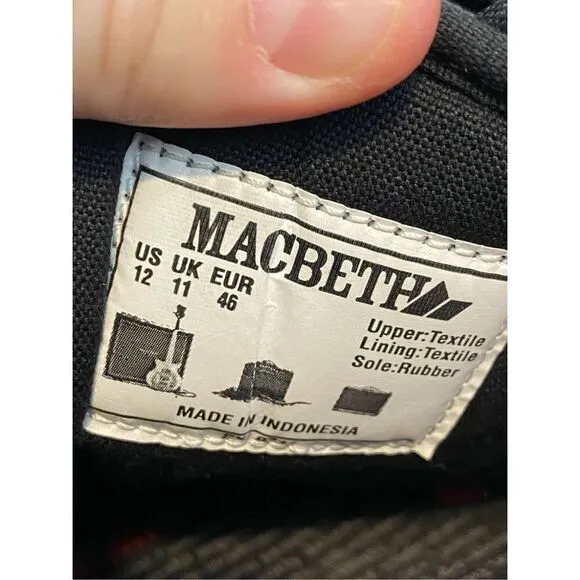 rare MACBETH X MANCHESTER “Keep-a-Breast” Black Sneaker Shoes Size 12 EUR 46